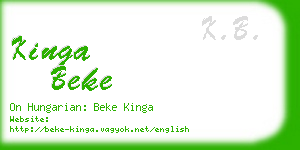 kinga beke business card